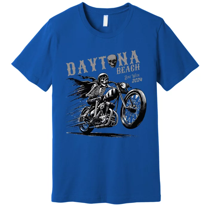 Daytona Beach Skeleton Rider Motorcycle Bike Week Premium T-Shirt