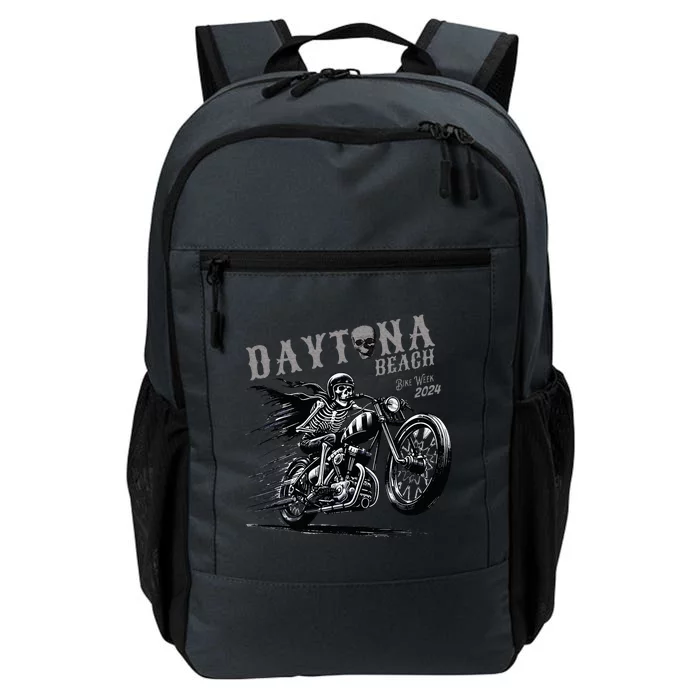 Daytona Beach Skeleton Rider Motorcycle Bike Week Daily Commute Backpack