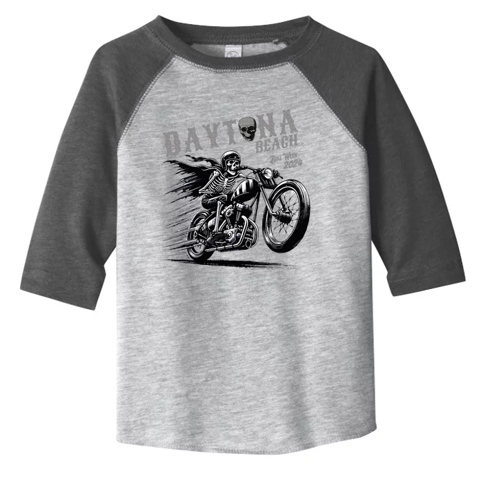 Daytona Beach Skeleton Rider Motorcycle Bike Week Toddler Fine Jersey T-Shirt