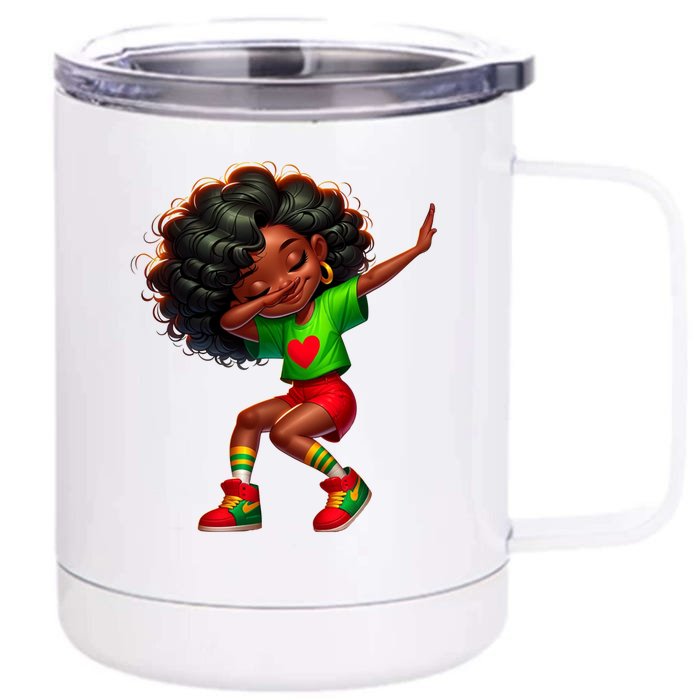 Dabbing Brown Skin Princes Junenth 1865 Great Gift Front & Back 12oz Stainless Steel Tumbler Cup