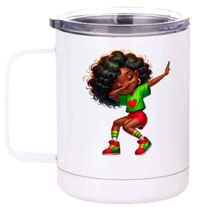 Dabbing Brown Skin Princes Junenth 1865 Great Gift Front & Back 12oz Stainless Steel Tumbler Cup