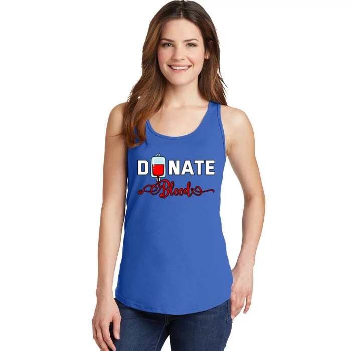 Donate Blood Saved Life National Blood Donor Awareness Month Gift Ladies Essential Tank