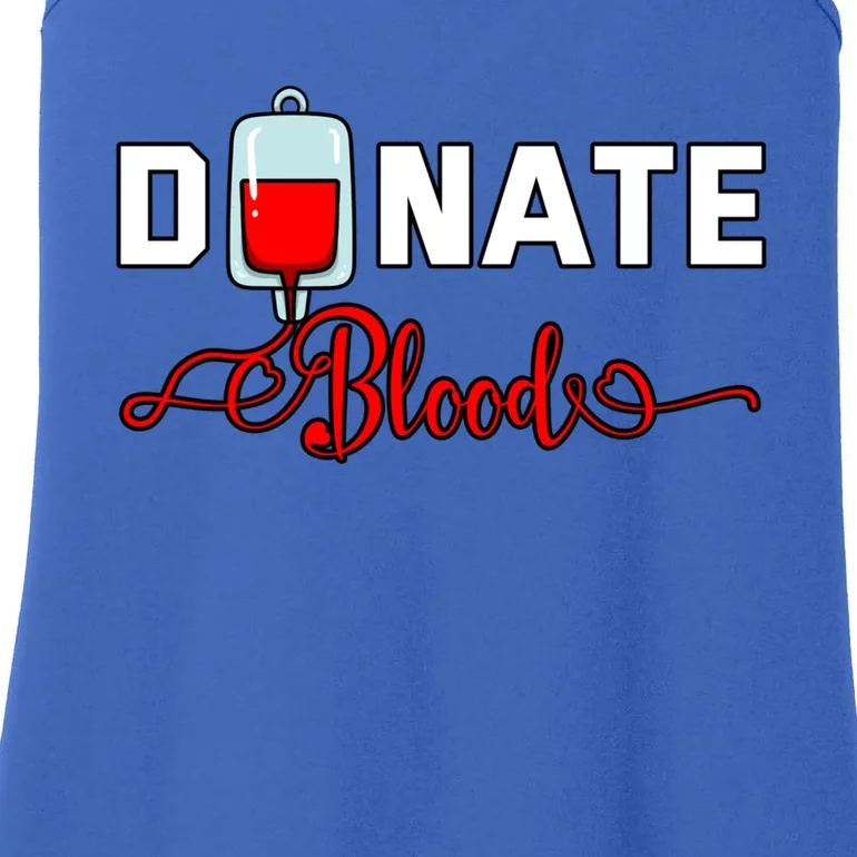 Donate Blood Saved Life National Blood Donor Awareness Month Gift Ladies Essential Tank