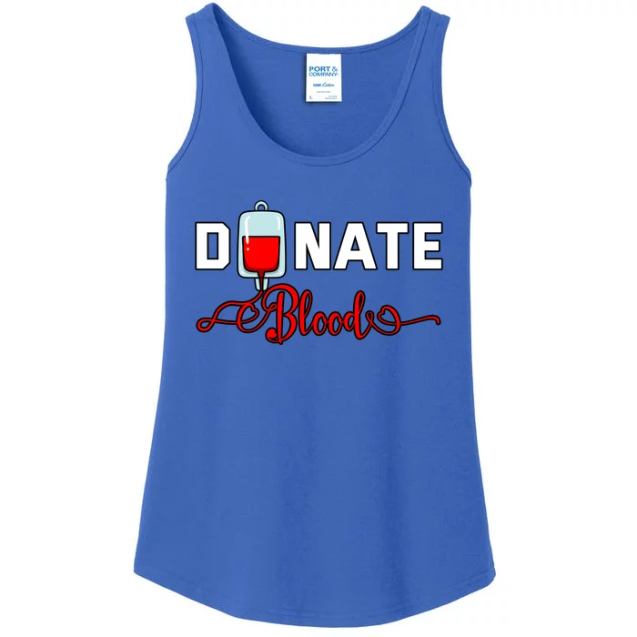 Donate Blood Saved Life National Blood Donor Awareness Month Gift Ladies Essential Tank