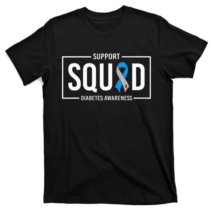 Diabetes Blue Support Squad Diabetes Awareness T-Shirt