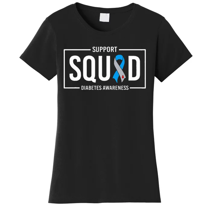 Diabetes Blue Support Squad Diabetes Awareness Women's T-Shirt