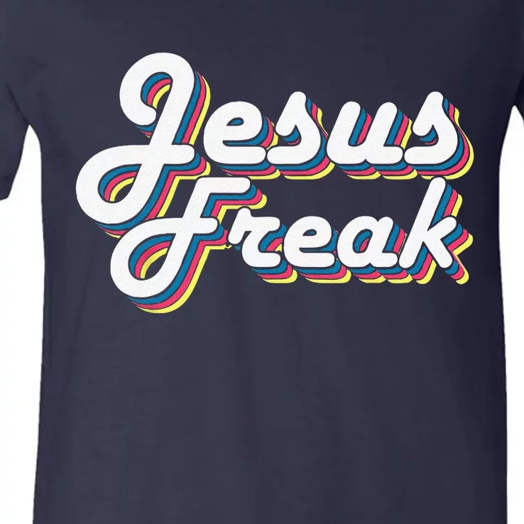 Devotional Bible Scripture Jesus Freak Christian V-Neck T-Shirt