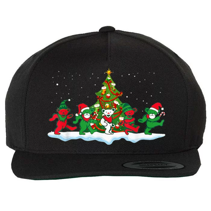 Dancing Bears Santa Elf Bear Xmas Gift Christmas Wool Snapback Cap