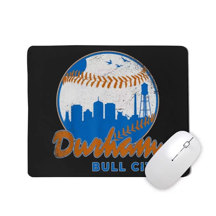 Durham Baseball Skyline Classic Bull City North Carolina Mousepad