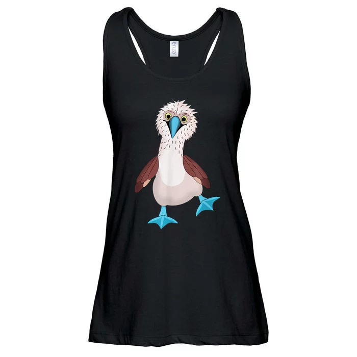 Dancing Booby Sea Bird Footed Blue Feet Drawing Ladies Essential Flowy Tank