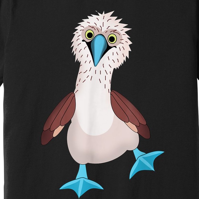 Dancing Booby Sea Bird Footed Blue Feet Drawing Premium T-Shirt