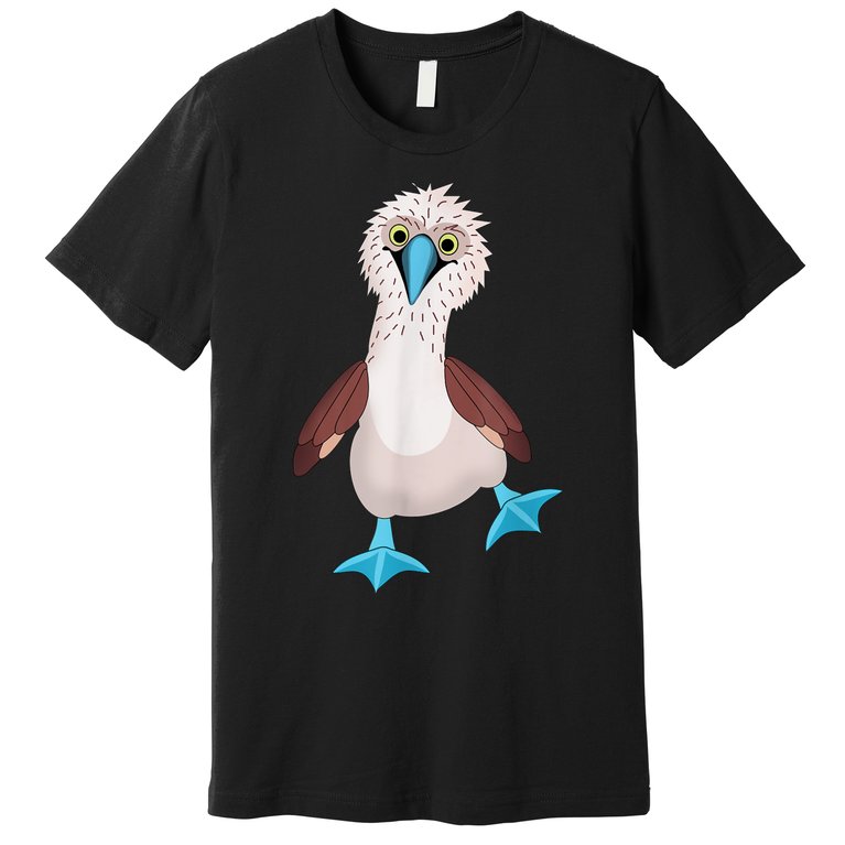 Dancing Booby Sea Bird Footed Blue Feet Drawing Premium T-Shirt