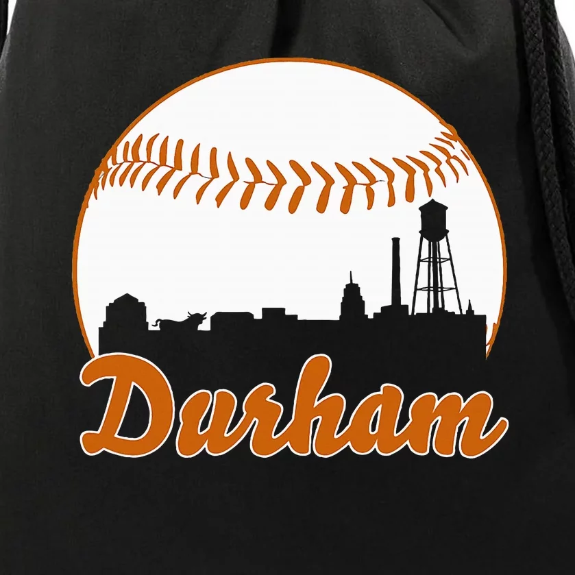 Durham Baseball Skyline North Carolina Drawstring Bag