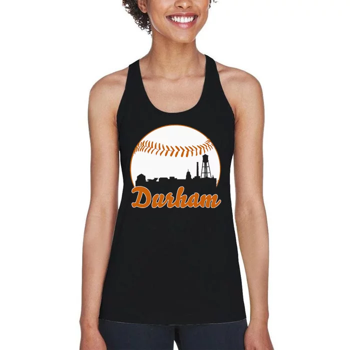 Durham Baseball Skyline North Carolina Women's Racerback Tank