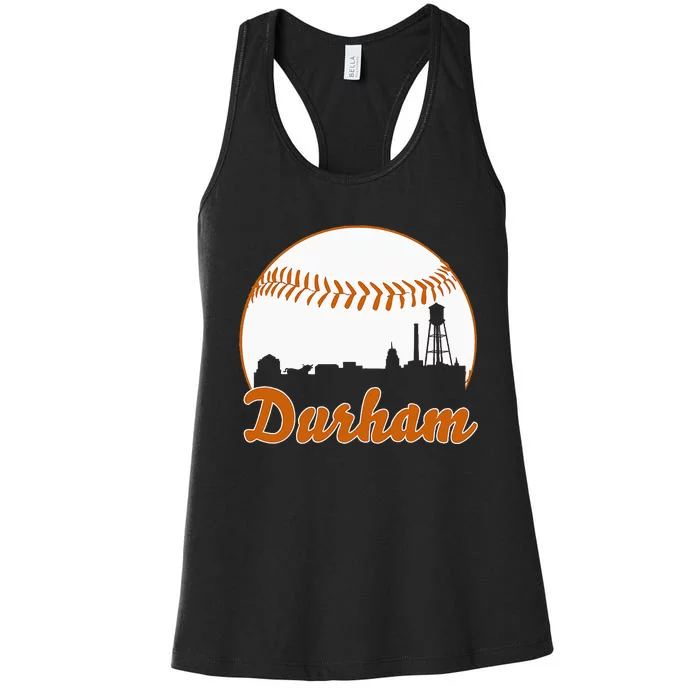 Durham Baseball Skyline North Carolina Women's Racerback Tank