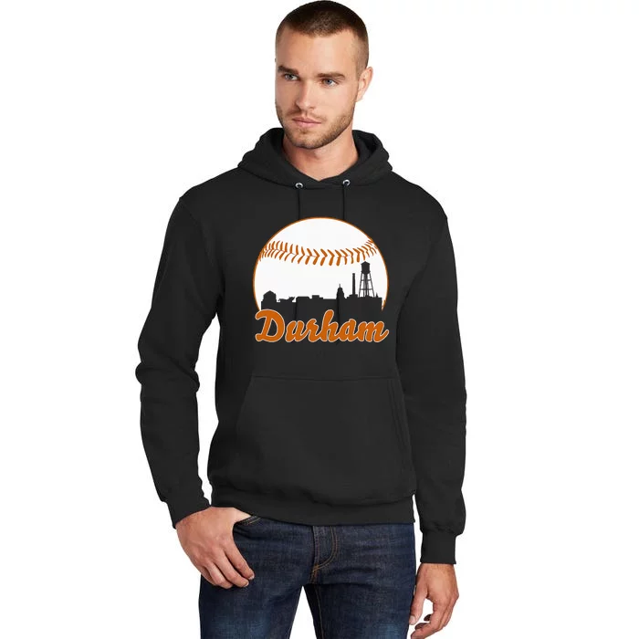 Durham Baseball Skyline North Carolina Tall Hoodie