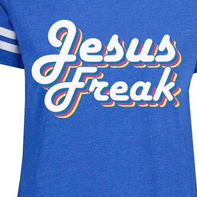 Devotional Bible Scripture Jesus Freak Christian Enza Ladies Jersey Football T-Shirt