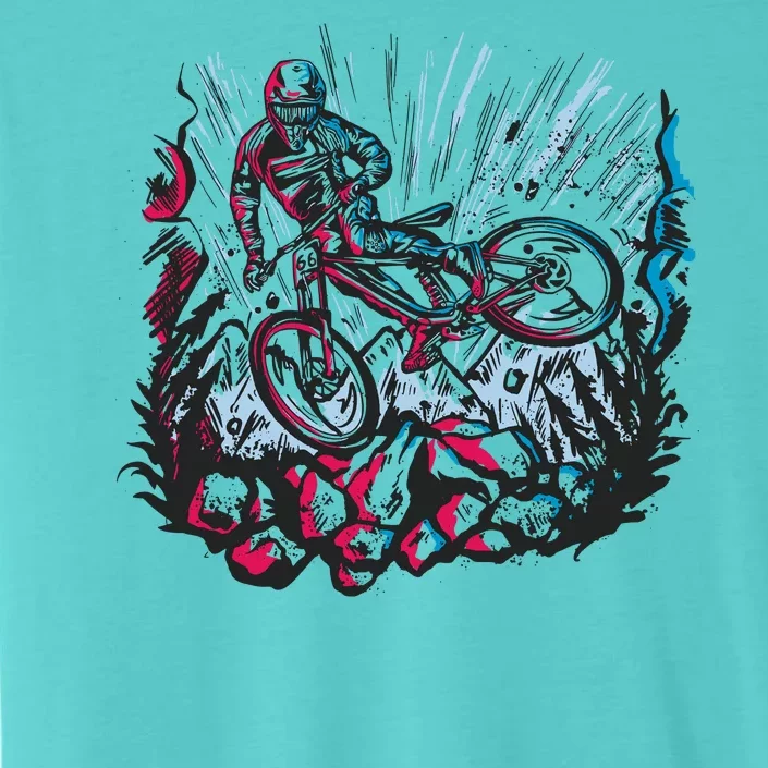 Downhill Biker Stunt ChromaSoft Performance T-Shirt