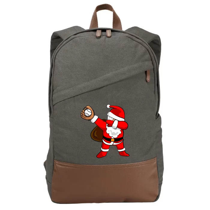 Dabbing Baseball Santa Christmas Funny Dab Ball Cute Gift Cotton Canvas Backpack