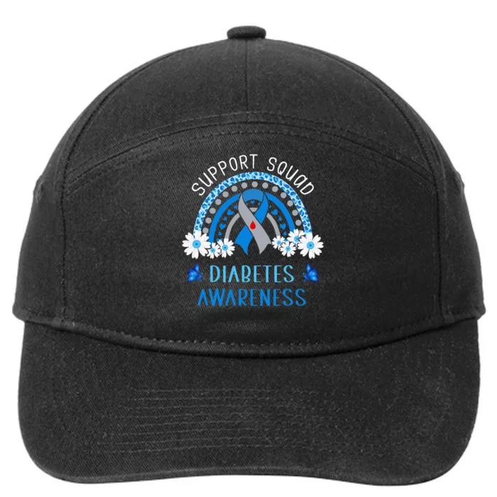 Diabetes Blue Support Squad Diabetes Awareness 7-Panel Snapback Hat