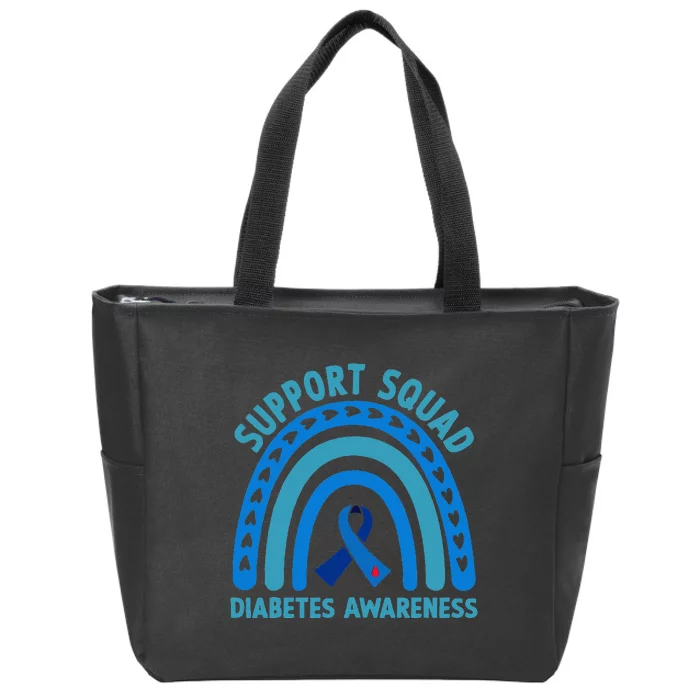 Diabetes Blue Support Squad Diabetes Awareness Zip Tote Bag