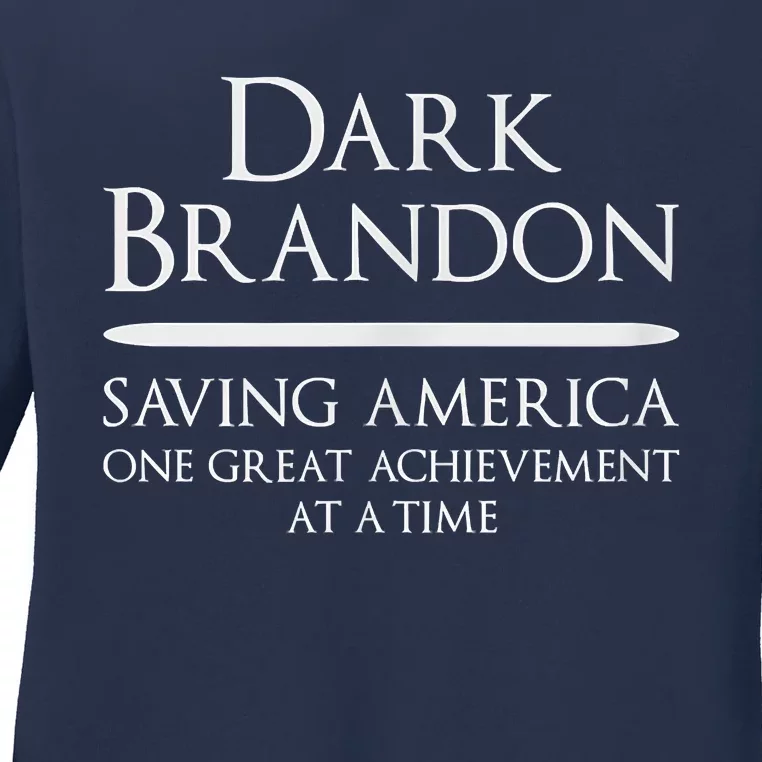 Dark Brandon Saving America Political Ladies Long Sleeve Shirt