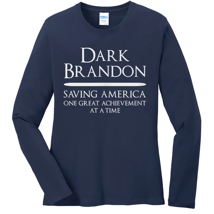 Dark Brandon Saving America Political Ladies Long Sleeve Shirt