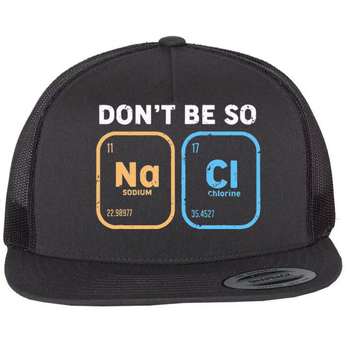 Dont Be So Salty Funny Chemistry Flat Bill Trucker Hat