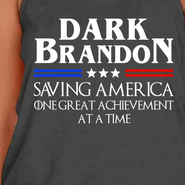 Dark Brandon Saving America Political Gift Women's Knotted Racerback Tank