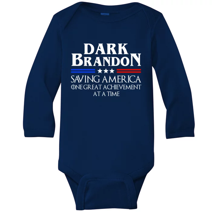 Dark Brandon Saving America Political Gift Baby Long Sleeve Bodysuit