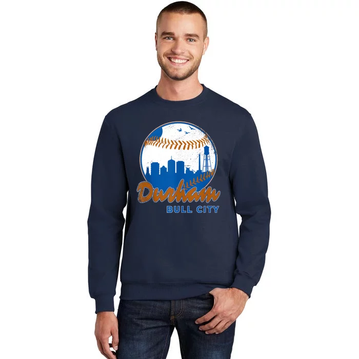 Durham Baseball Skyline Classic Bull City North Carolina Tall Sweatshirt