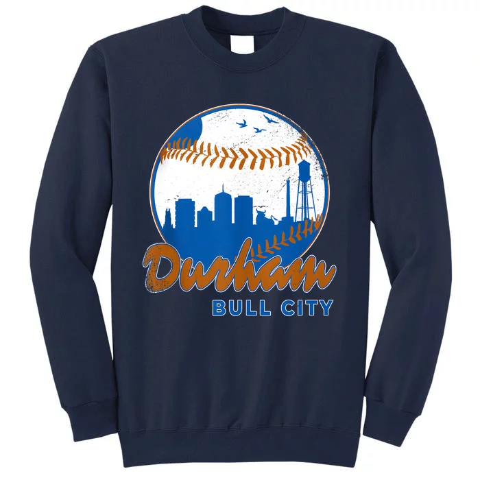 Durham Baseball Skyline Classic Bull City North Carolina Tall Sweatshirt