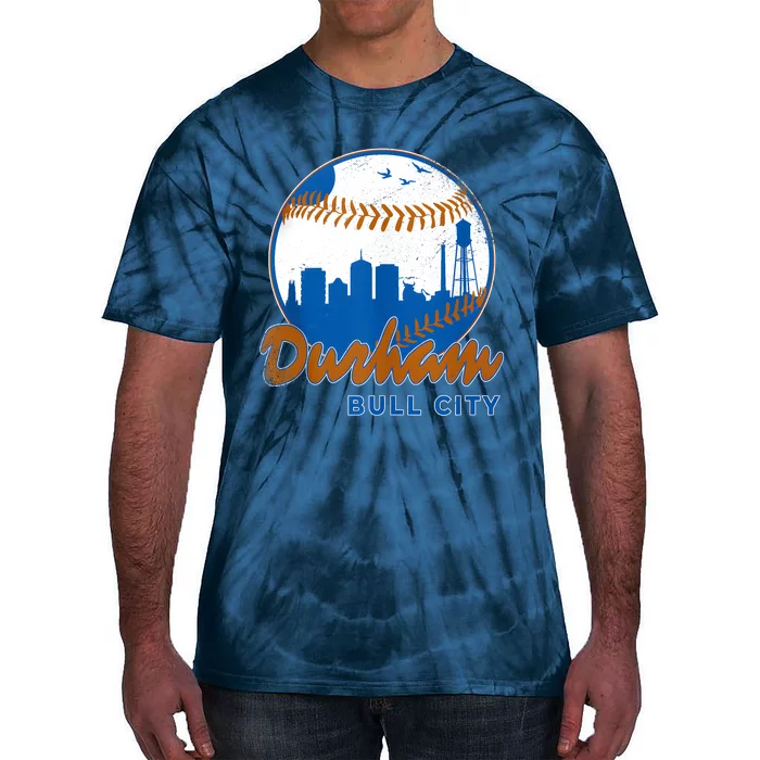 Durham Baseball Skyline Classic Bull City North Carolina Tie-Dye T-Shirt