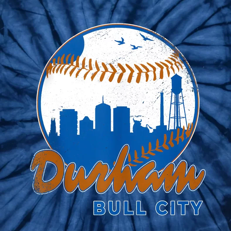 Durham Baseball Skyline Classic Bull City North Carolina Tie-Dye T-Shirt