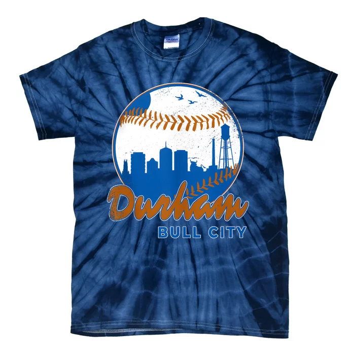 Durham Baseball Skyline Classic Bull City North Carolina Tie-Dye T-Shirt