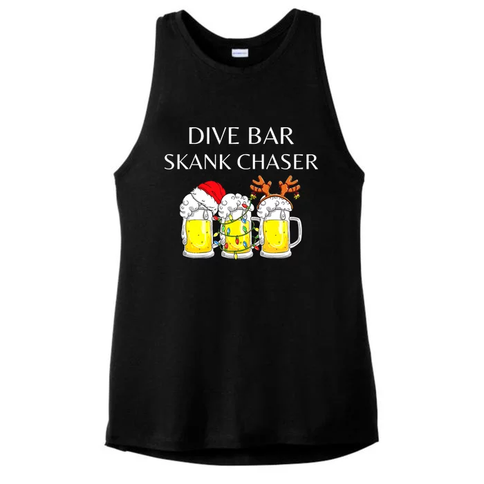 dive bar skank chaser Ladies Tri-Blend Wicking Tank