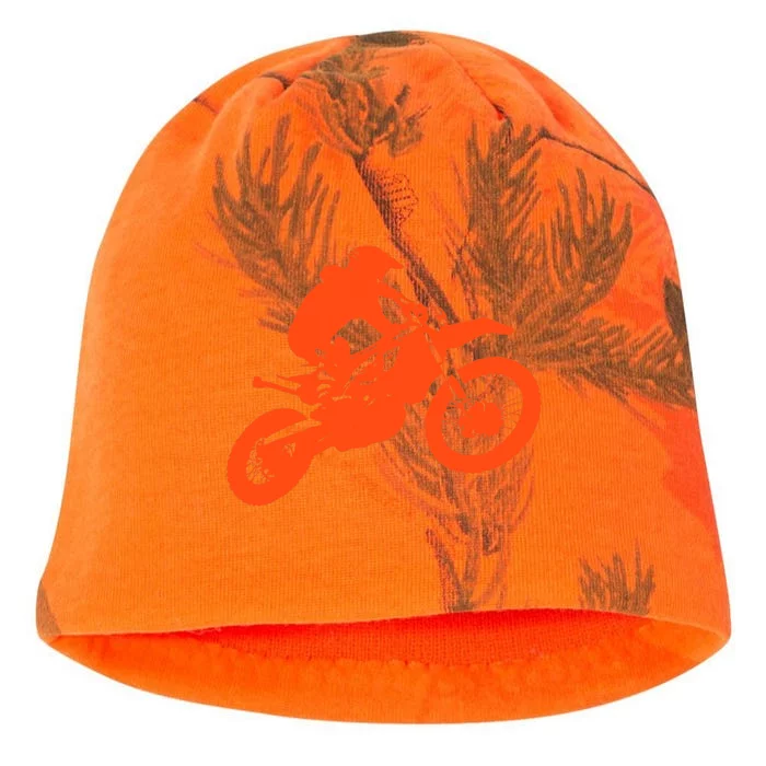 Dirt Bike Shirt For Boys Orange Silhouette Motocross Racing Kati - Camo Knit Beanie