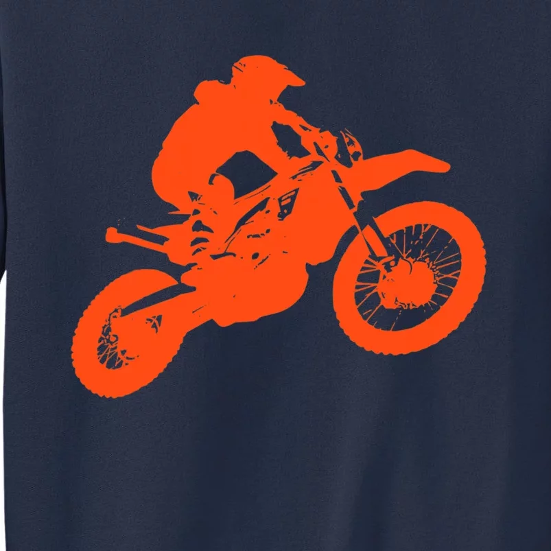 Dirt Bike Shirt For Boys Orange Silhouette Motocross Racing Sweatshirt