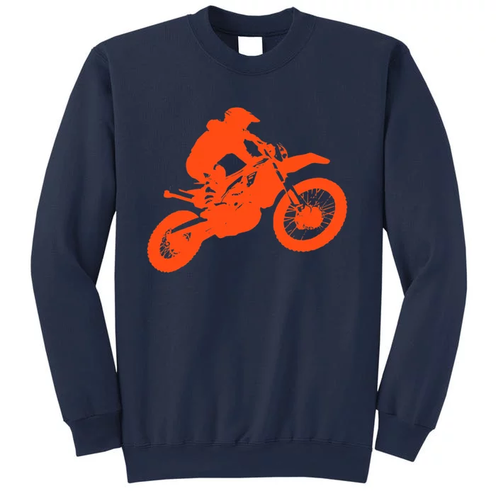 Dirt Bike Shirt For Boys Orange Silhouette Motocross Racing Sweatshirt