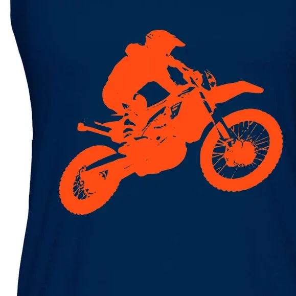 Dirt Bike Shirt For Boys Orange Silhouette Motocross Racing Ladies Essential Flowy Tank