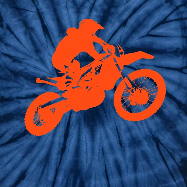 Dirt Bike Shirt For Boys Orange Silhouette Motocross Racing Tie-Dye T-Shirt