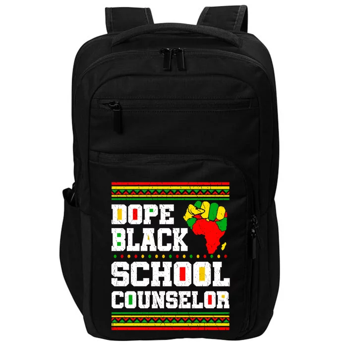 Dope Black School Counselor Black History Month Juneteenth Gift Impact Tech Backpack