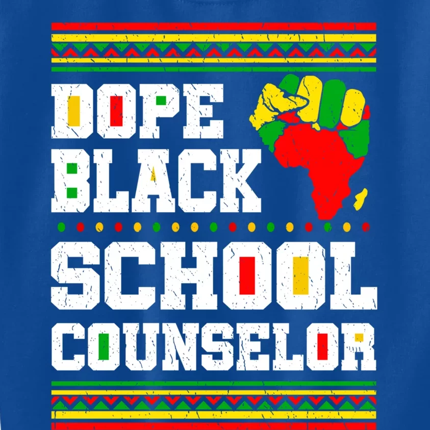 Dope Black School Counselor Black History Month Juneteenth Gift Kids Sweatshirt