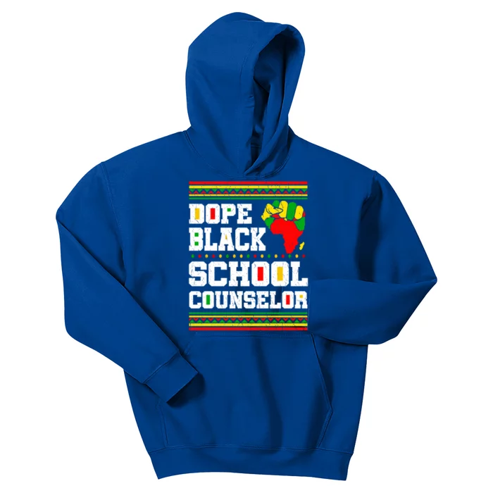 Dope Black School Counselor Black History Month Juneteenth Gift Kids Hoodie