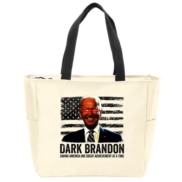 Dark Brandon Saving America Political USA Flag Zip Tote Bag