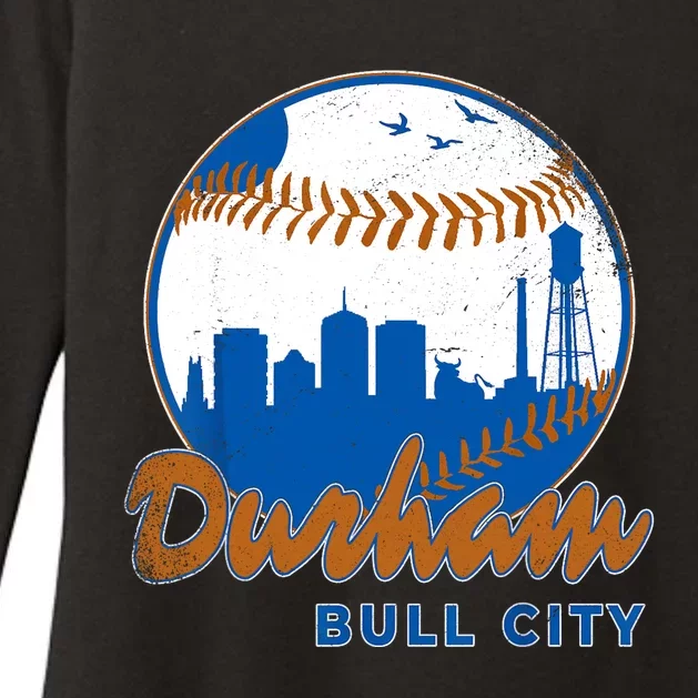 Durham Baseball Skyline Classic Bull City North Carolina Womens CVC Long Sleeve Shirt