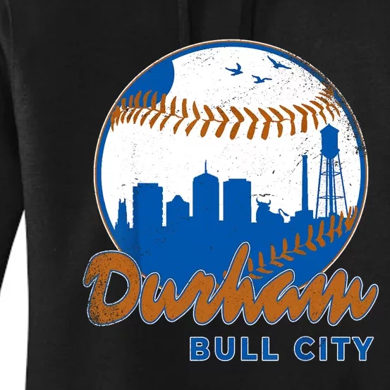 Durham Baseball Skyline Classic Bull City North Carolina Women's Pullover Hoodie