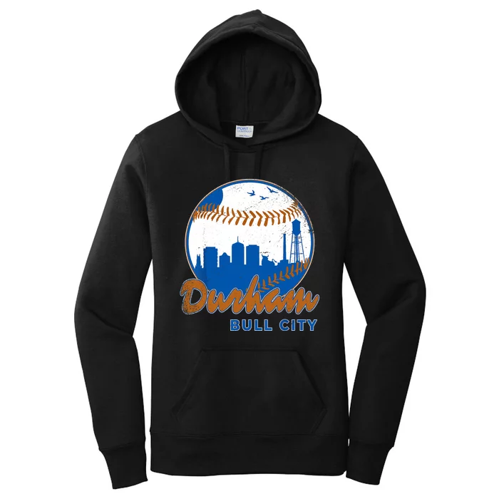 Durham Baseball Skyline Classic Bull City North Carolina Women's Pullover Hoodie