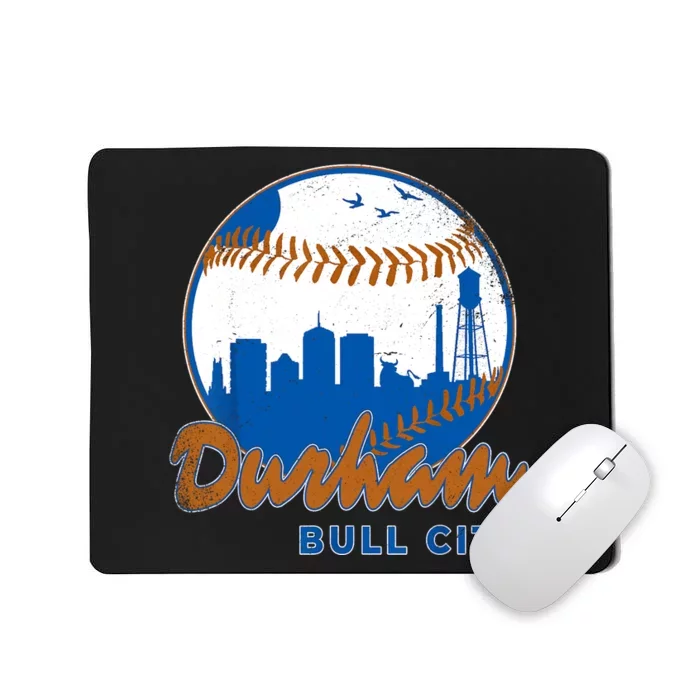 Durham Baseball Skyline Classic Bull City North Carolina Mousepad