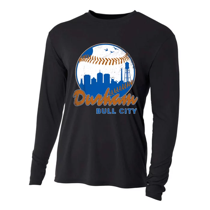 Durham Baseball Skyline Classic Bull City North Carolina Cooling Performance Long Sleeve Crew